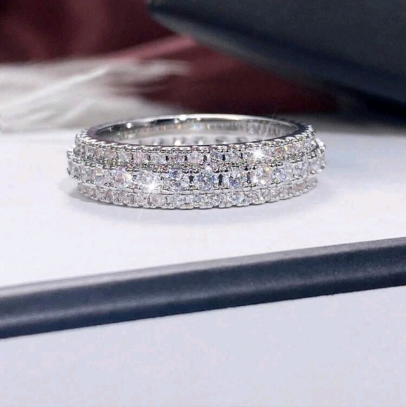 S925 Sterling Silver Fashion Ring | Women's Minimalist Ring | Gift, Engagement - Picture 2 of 10